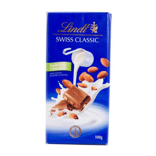 Chocolate Lindt Con Almendras 100 Gr