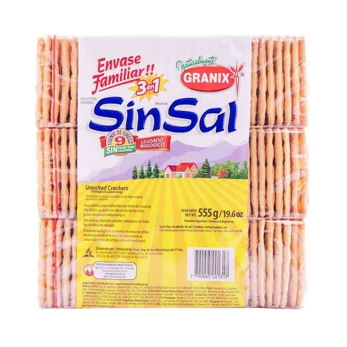 Galletitas De Agua Granix Sin Sal 555 Gr