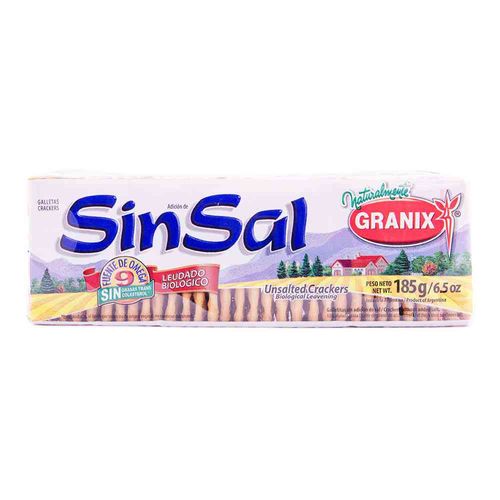 Galletitas De Agua Granix Sin Sal 185 Gr