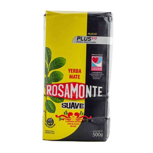 Yerba Mate Con Palo Suave Rosamonte 500 Gr