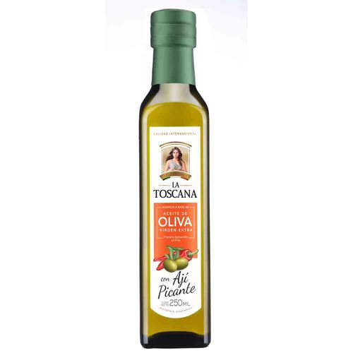 Aceite De Oliva Extra Virgen Con Ají Picante La Toscana 250 Ml