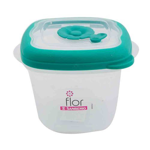 Hermetico San Remo Plastico Cuadrado Verde 0,45 Cc - 708