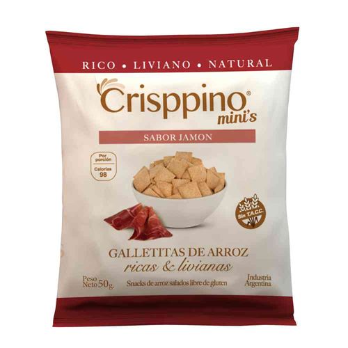 Galletitas Crisppino Snack Mini Jamón 50 Gr