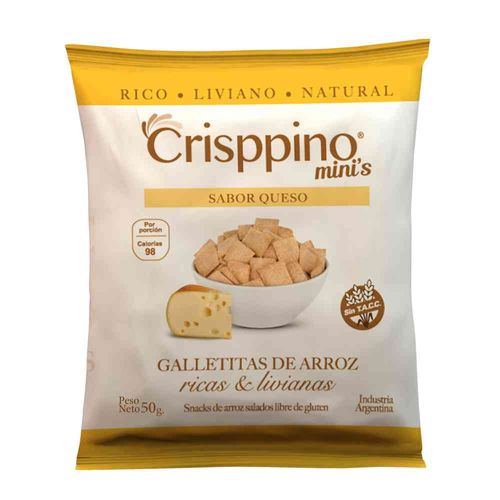 Galletitas Crisppino Snack Mini Queso 50 Gr