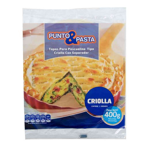 Tapas Pascualinas Punto&pasta Criollas 400 Gr