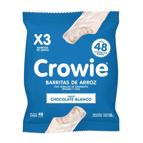 Barrita De Arroz Crowie Chocolate Blanco 3 U