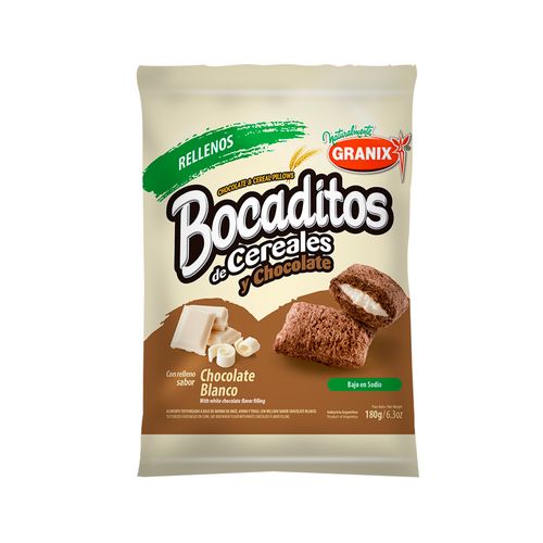 Bocaditos Rellenos Chocolate Blanco Granix 180 Gr