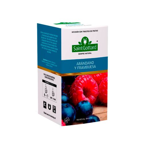 Té De Arándano Y Frambuesa Saint Gottard 20 Saquitos