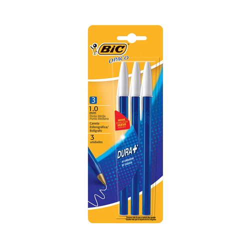 Boligrafo Opaco Azul X 3  Bic