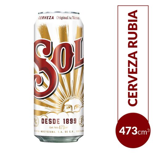 Cerveza Sol Rubia 473cc