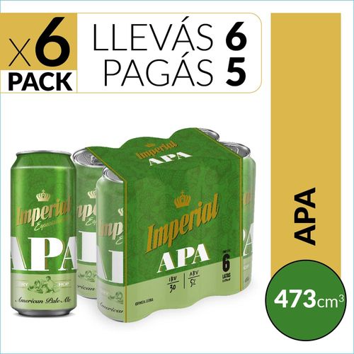 Cerveza Imperial Apa 473cc Sixpack