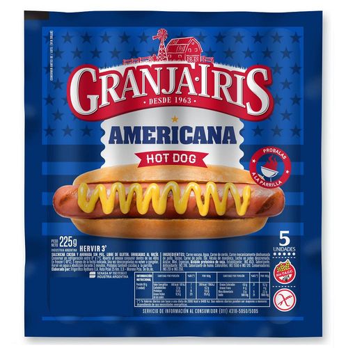 Salchichas Granja Iris Americana 225 Gr 5 U