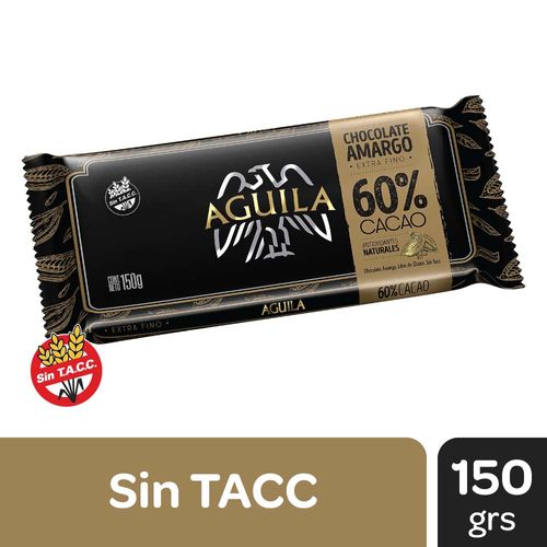 Tableta Chocolate Amargo Aguila 60% Cacao 150 Gr