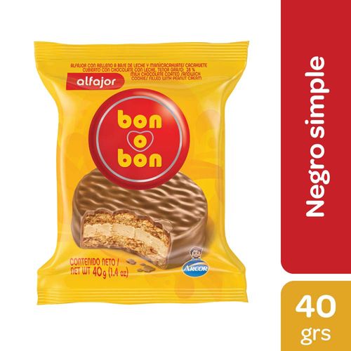 Alfajor Negro Bon O Bon 40 Gr