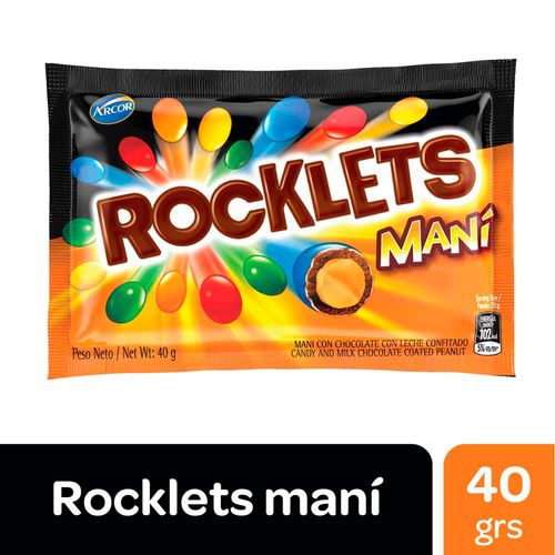 Confites Rocklets De Chocolate Con Maní 40 Gr