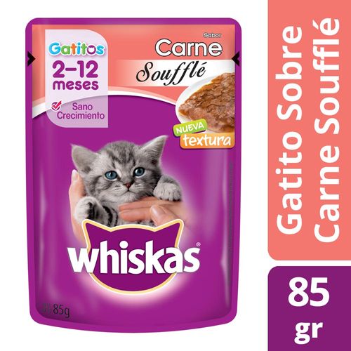 Alimento Whiskas Gatito Souffle Carne X85g