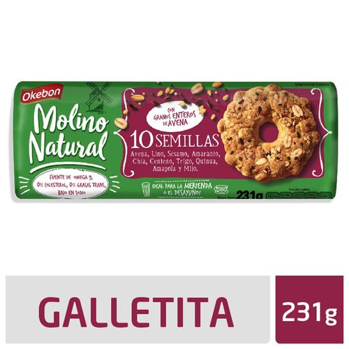 Galletitas Okebon Molino Natural Semillas 231 Gr