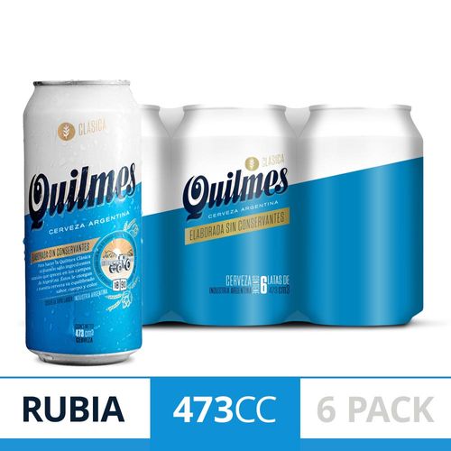 Cerveza Rubia Quilmes Cl sica 6-pack 473 Ml Lata