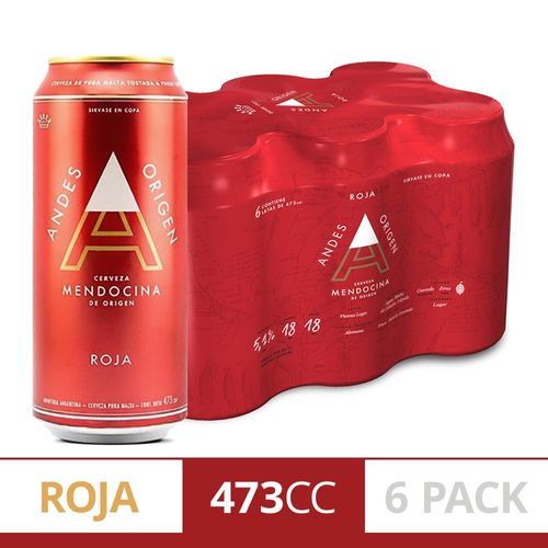 Cerveza Andes Origen Roja 473cc 6un