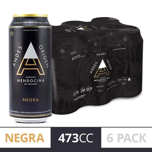 Cerveza Andes Origen Negra 473cc 6un