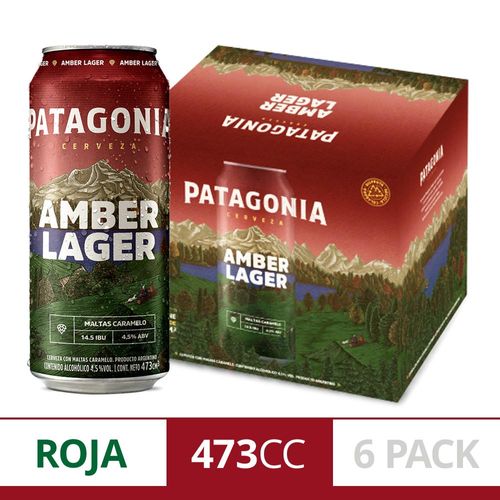 Cerveza Patagonia Amber Lager 473 Ml X 6 U