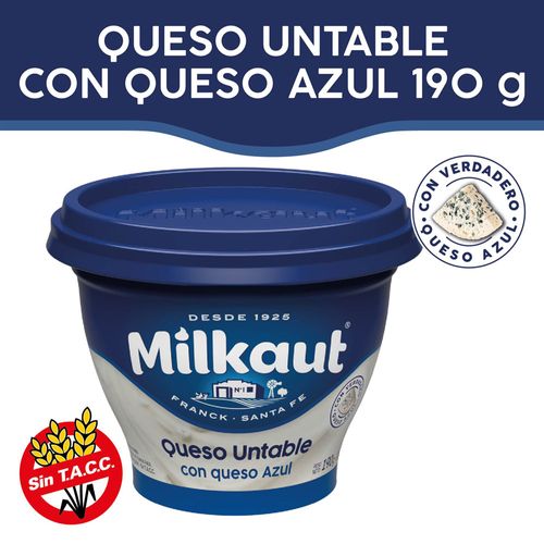 Queso Untable Milkaut Azul Pote 190 Gr