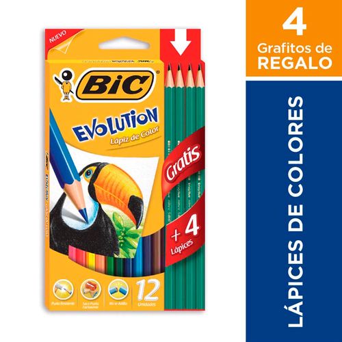Lápices De Colores Largos Gráfito X 4 Un Bic
