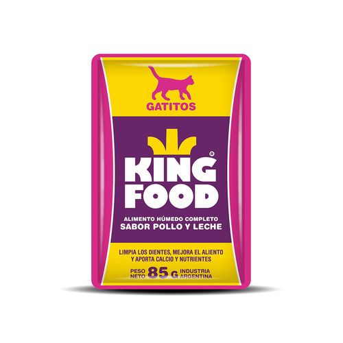 Alimento Gatos Pouch King Food Gatito Poll Y Leche 85gr