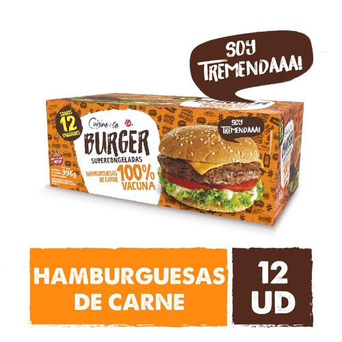 Hamburguesas De Carne 996 Gr X 12 Un Cuisine & Co