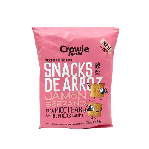 Snacks De Arroz Jamón Serrano 50 Gr Crowie