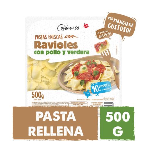 Ravioles Cuisine & Co Pollo Y Verdura X500gr