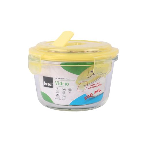 Hermético Vidrio Redondo 500 Ml - Vrd8 Fda - 13,1 X 13,1 X 8,2 Cm