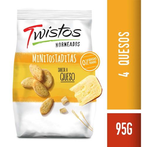 Mini Tostadas Twistos Queso 95g.