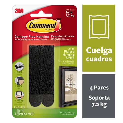 Tiras Command Abrojo Grandes Blancas X 4 Pares