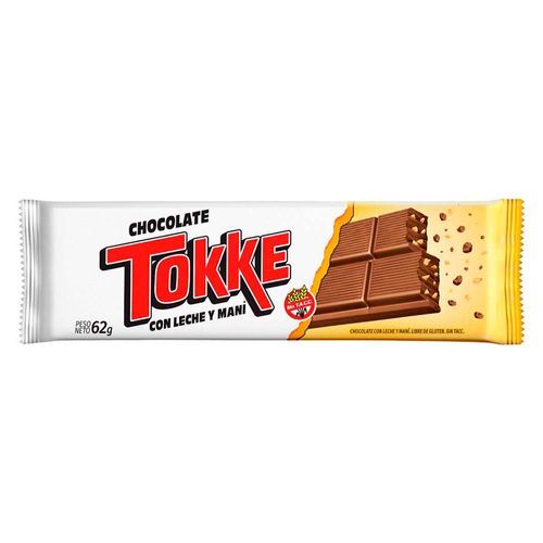 Tokke Chocolate Con Leche Y Maní 62 Grs