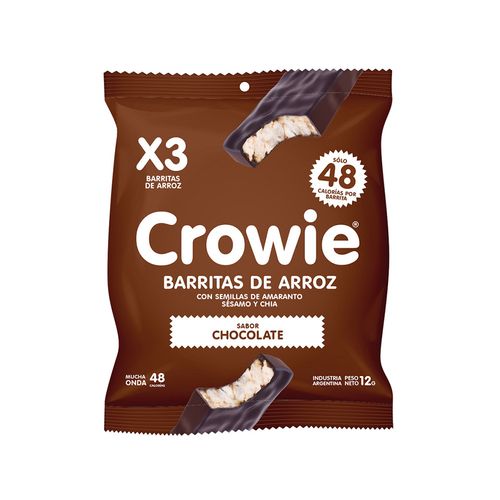 Barrita De Arroz Crowie Chocolate Negro 3 U