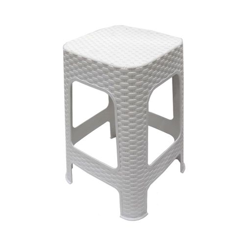 Banqueta Simil Rattan Blanca