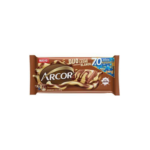 Tableta Chocolate Duo Leche Blanco Arcor 95 Gr