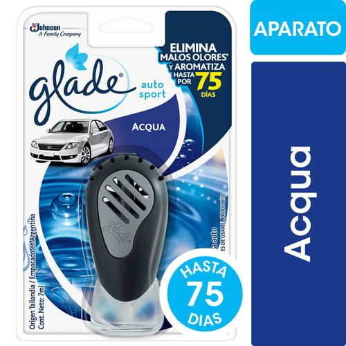 Aromatizante Auto Glade Acqua Aparato + Repuesto 7ml