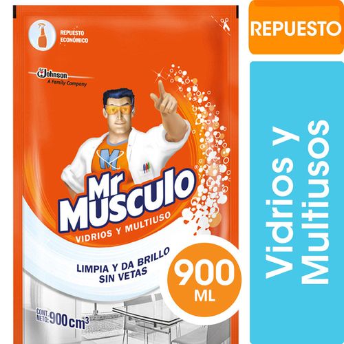 Limpiador Líquido Vidrios Mr Músculo Repuesto 900ml