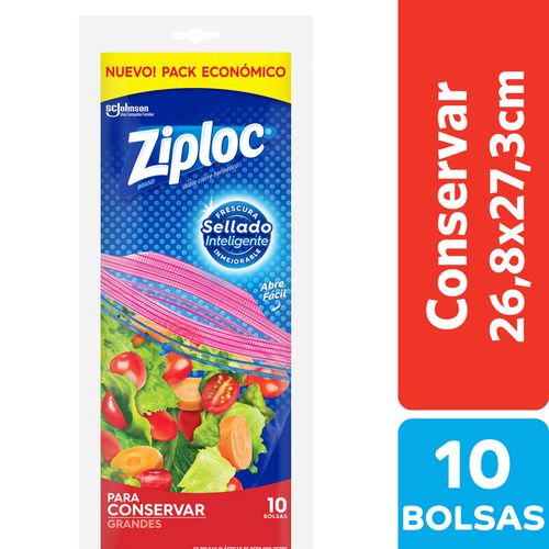 Bolsas Herméticas Ziploc Para Conservar Grande 10un