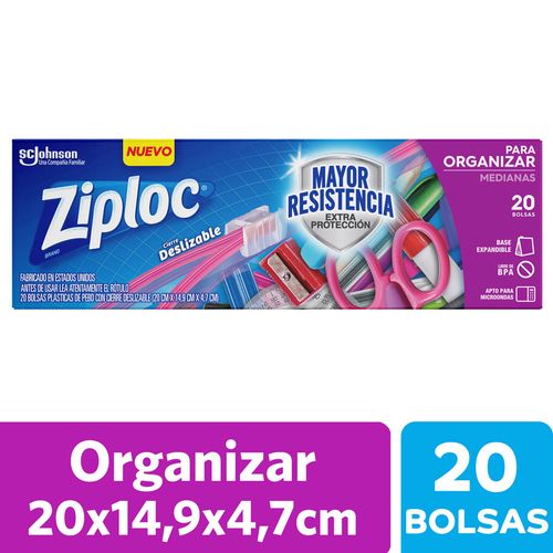 Bolsas Herméticas Ziploc Para Organizar Medianas 20un