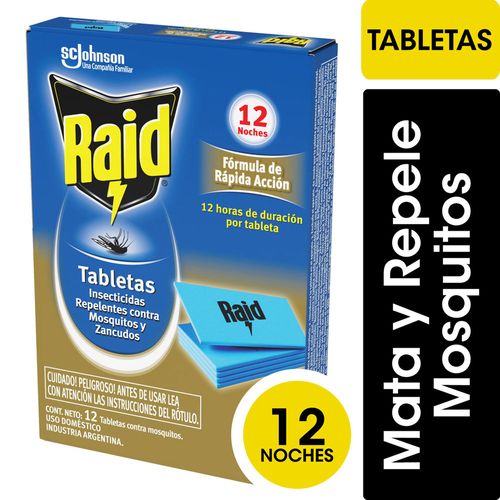 Repuesto Tabletas Insecticida Mosquitos 12 Un Raid