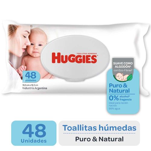 Toallas Humedas Huggies Puro Y Natural X48