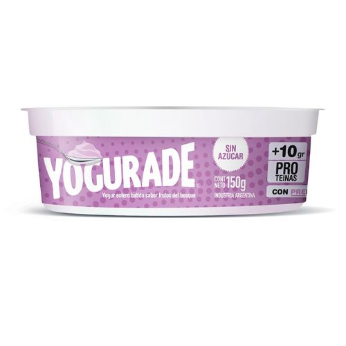 Yogur Yogurade Entero Frutos Del Bosque 150g