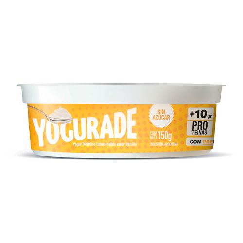 Yogur Yogurade Entero Sabor Vainilla 150g