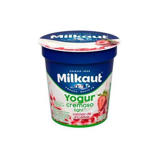 Yogur Light Milkaut Cremoso Colchon De Frutillas 150 Gr