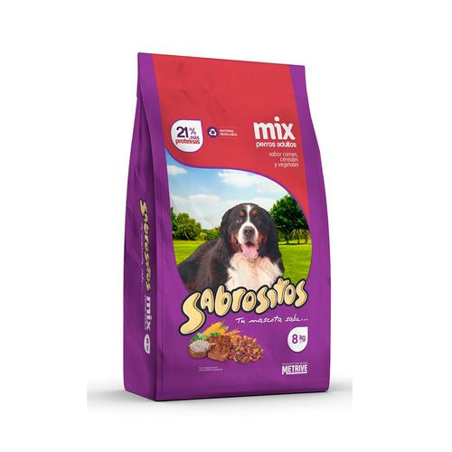 Alimento Perros Sabrositos Adulto Mix Carnes/cereales Y Vegetales X8