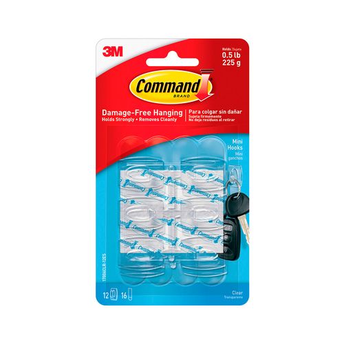Ganchos Command Transparentes Mini X 6 U