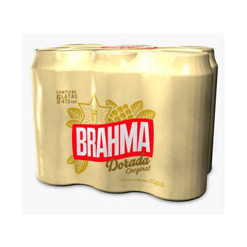 Cerveza Brahma Dorada 473cc 6un